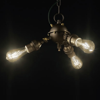 STEAMPUNK 3灯ペンダントライト | 真鍮古味 | インテリア照明の 